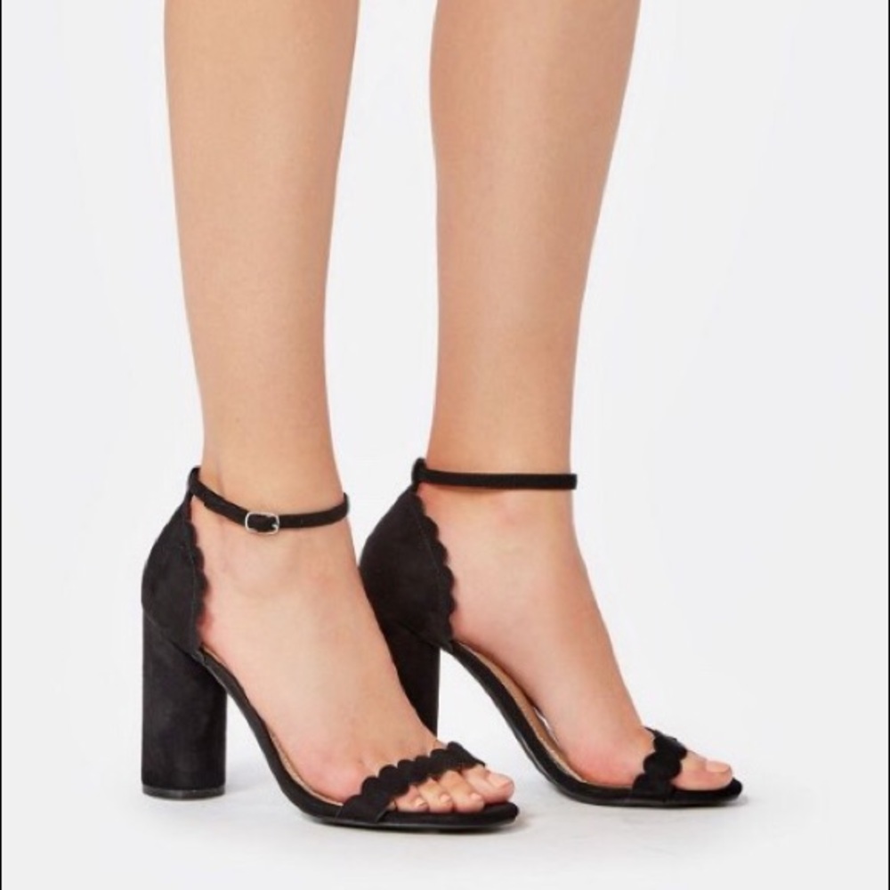 NWT JustFab Black Block Heel Sandals Size 8.5 - Picture 5 of 5